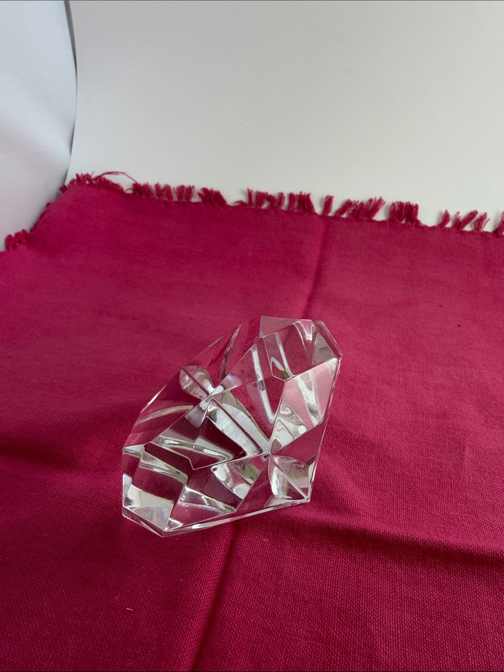 Waterford Crystal Diamond Cut Ring Styke Paperweight “old script”